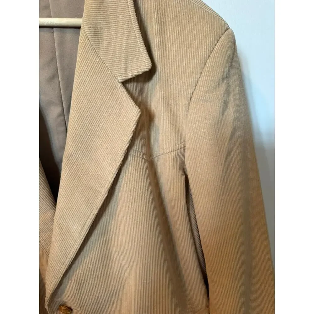Vintage Pioneer Wear Tan Corduroy Western Blazer | USA Ranch Jacket ✨
